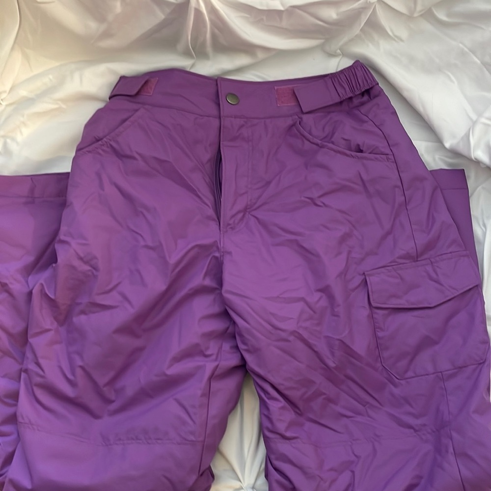 Kids Columbia snow pants.  Purple.  Size M